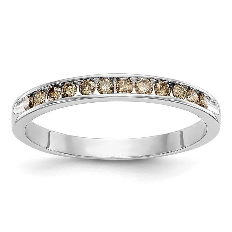 14k White Gold Champagne Diamond Band - Seattle Gold Grillz