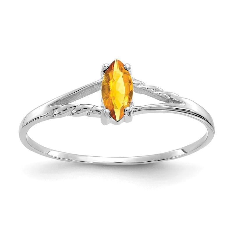 14k White Gold Citrine Birthstone Ring - Seattle Gold Grillz