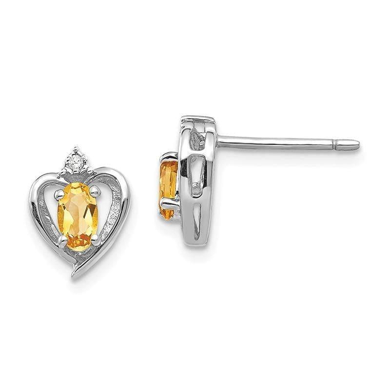 14k White Gold Citrine Diamond Earring - Seattle Gold Grillz