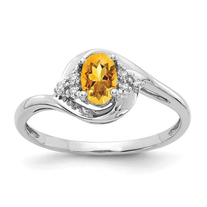 14k White Gold Citrine Diamond Ring - Seattle Gold Grillz