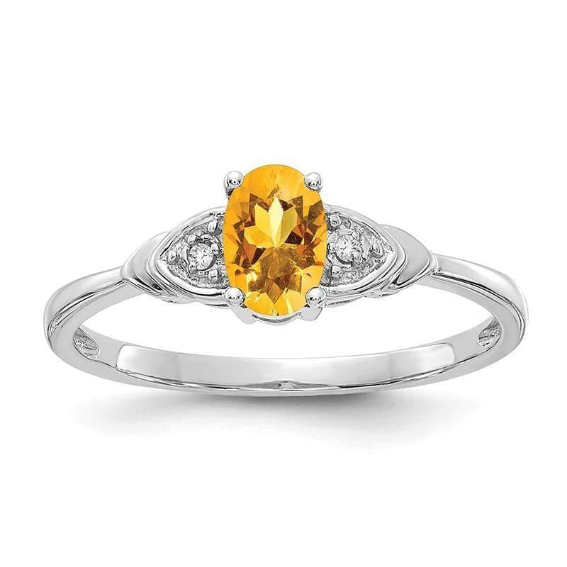 14k White Gold Citrine Diamond Ring - Seattle Gold Grillz