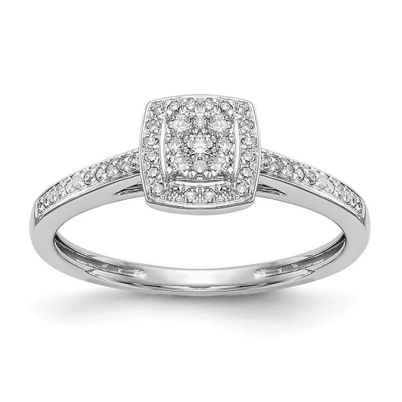 14K White Gold Complete Cluster Engagement Ring Mounting - Seattle Gold Grillz