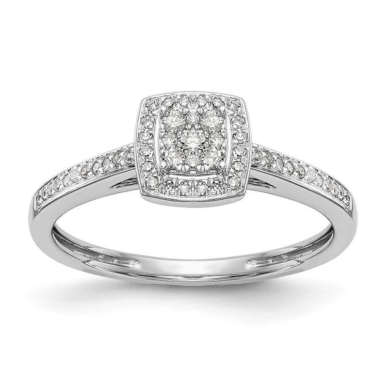 14K White Gold Complete Diamond Cluster Engagement Ring - Seattle Gold Grillz