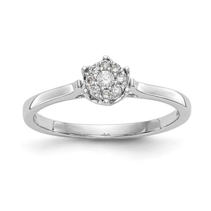 14k White Gold Complete Diamond Cluster Engagement Ring - Seattle Gold Grillz