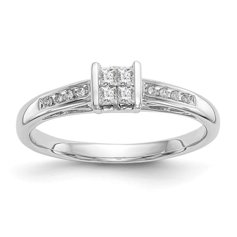 14K White Gold Complete Diamond Cluster Engagement Ring - Seattle Gold Grillz