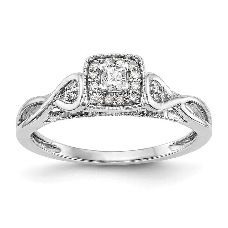 14K White Gold Complete Diamond Promise-Engagement Ring - Seattle Gold Grillz