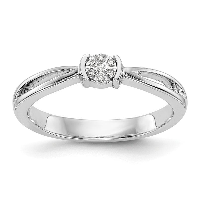 14K White Gold Complete Diamond Promise-Engagement Ring - Seattle Gold Grillz