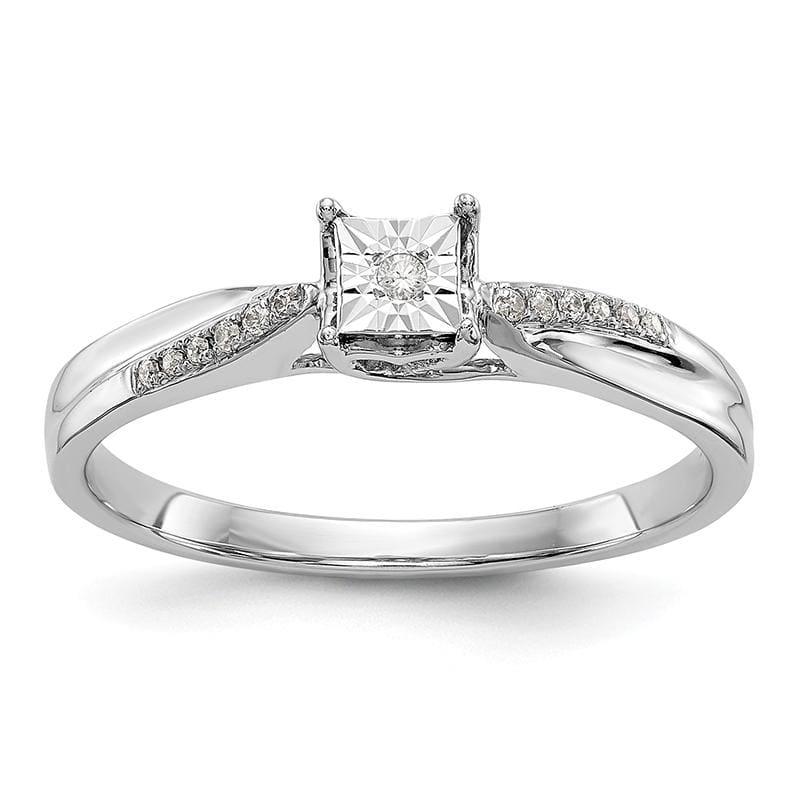 14K White Gold Complete Diamond Promise-Engagement Ring - Seattle Gold Grillz