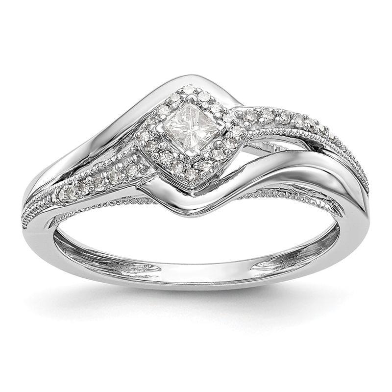 14K White Gold Complete Diamond Promise-Engagement Ring - Seattle Gold Grillz