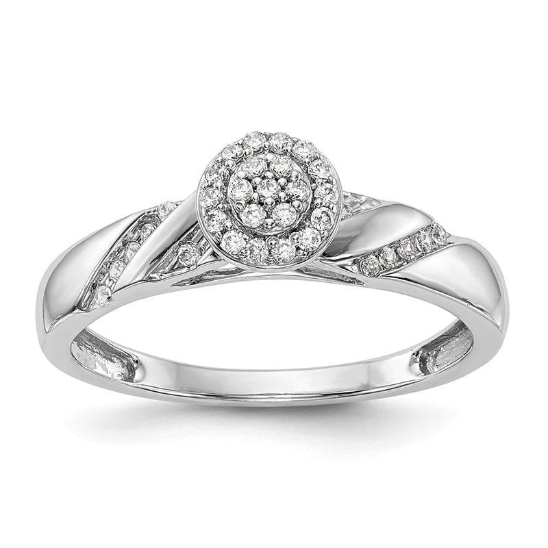 14K White Gold Complete Diamond Trio Cluster Engagement Ring - Seattle Gold Grillz