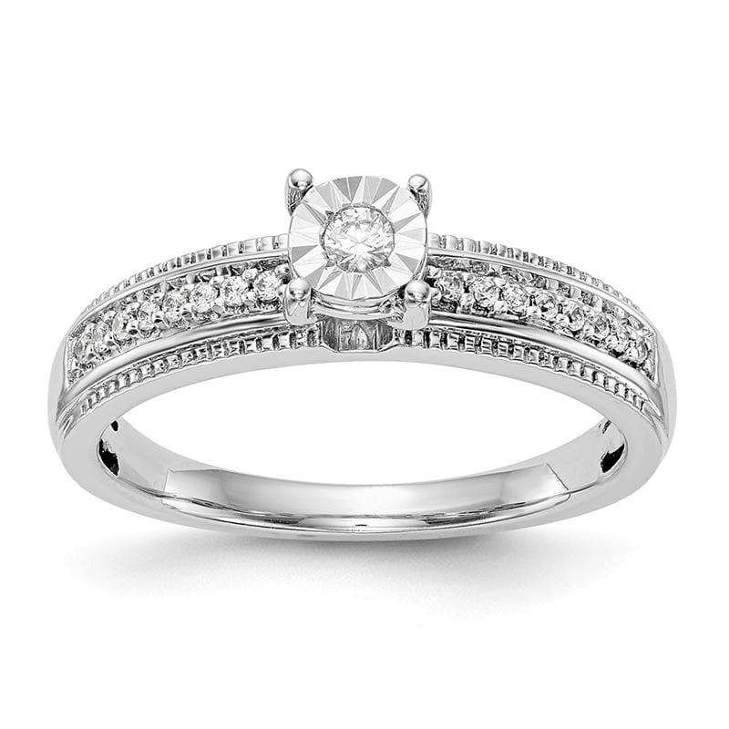 14K White Gold Complete Diamond Trio Engagement Ring - Seattle Gold Grillz