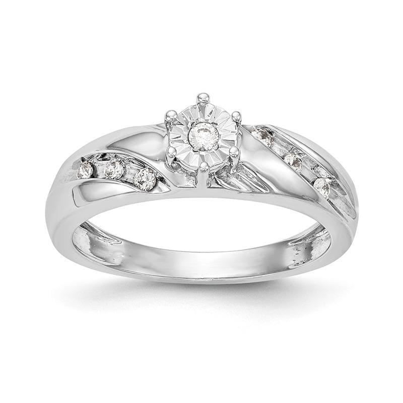 14K White Gold Complete Diamond Trio Engagement Ring - Seattle Gold Grillz