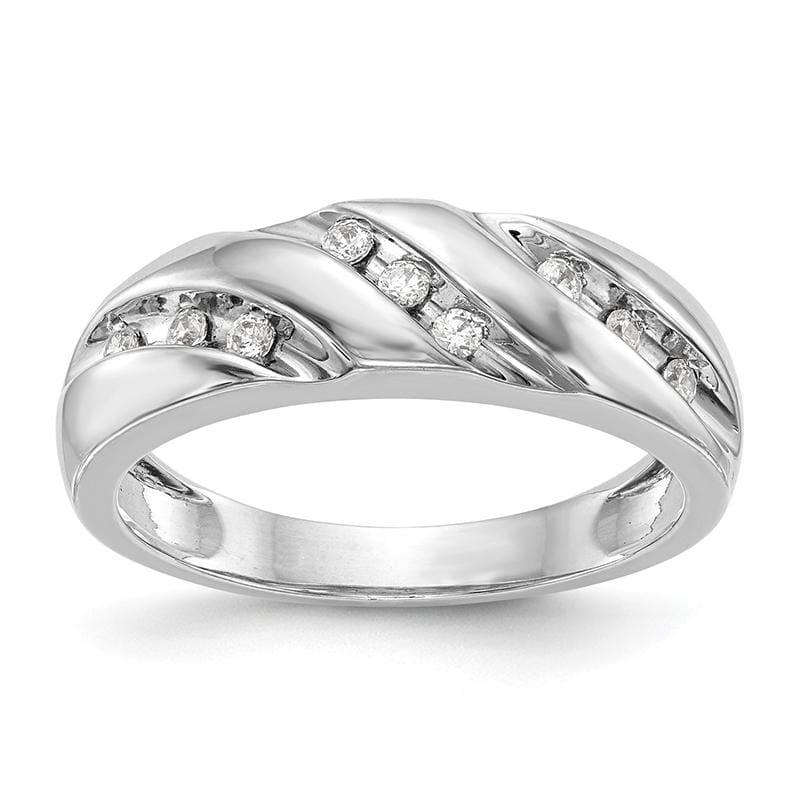 14K White Gold Complete Diamond Trio Ladies Wedding Band - Seattle Gold Grillz