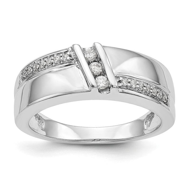 14K White Gold Complete Diamond Trio Ladies Wedding Band - Seattle Gold Grillz