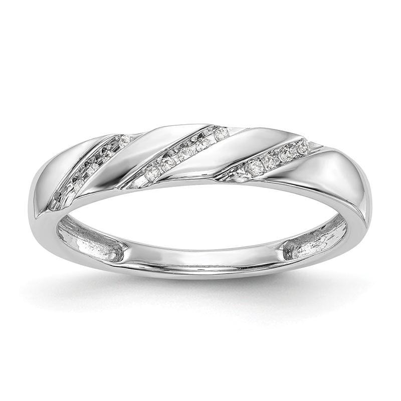 14K White Gold Complete Diamond Trio Ladies Wedding Band - Seattle Gold Grillz