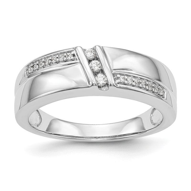 14K White Gold Complete Diamond Trio Men's Wedding Band - Seattle Gold Grillz