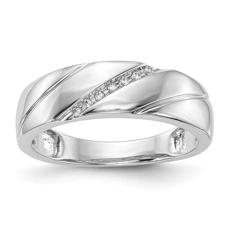 14K White Gold Complete Diamond Trio Men's Wedding Band - Seattle Gold Grillz