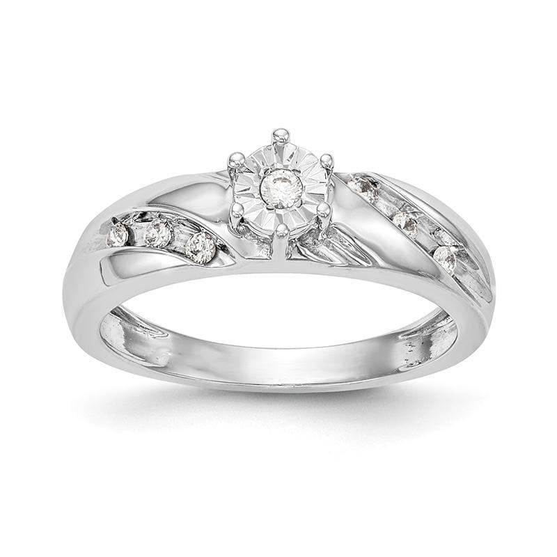 14K White Gold Complete Trio Engagement Ring Mounting - Seattle Gold Grillz