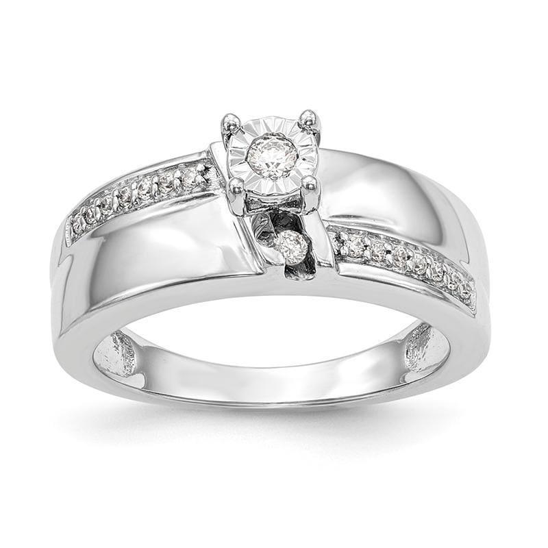 14K White Gold Complete Trio Engagement Ring Mounting - Seattle Gold Grillz