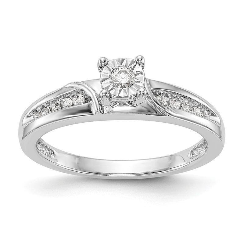 14K White Gold Complete Trio Engagement Ring Mounting - Seattle Gold Grillz