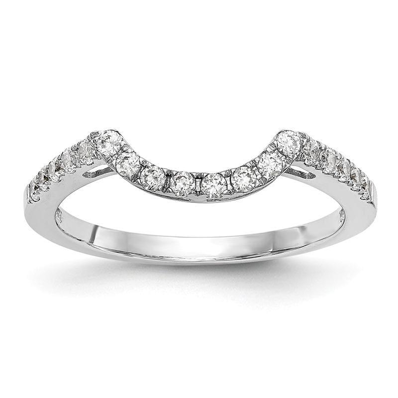 14k White Gold Contour Wedding Band Mounting - Seattle Gold Grillz