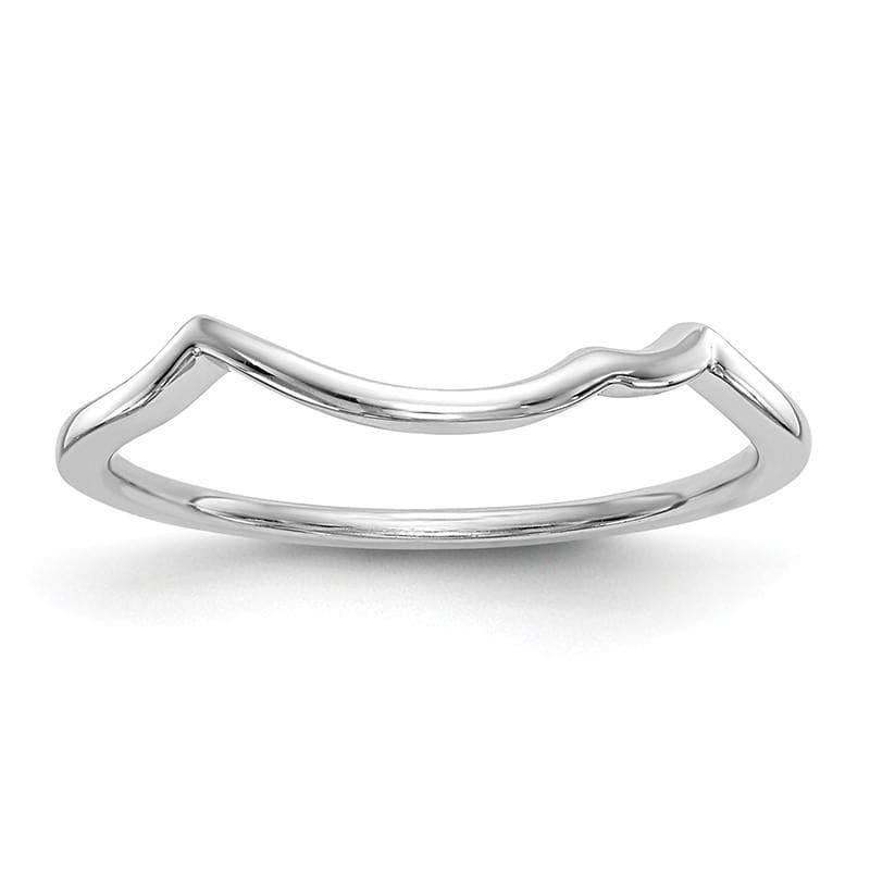 14k White Gold Countour Wedding Band - Seattle Gold Grillz