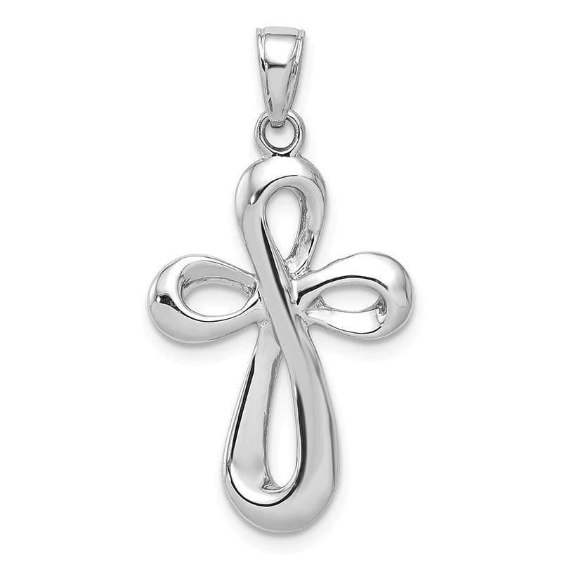 14k White Gold Cross Pendant - Seattle Gold Grillz