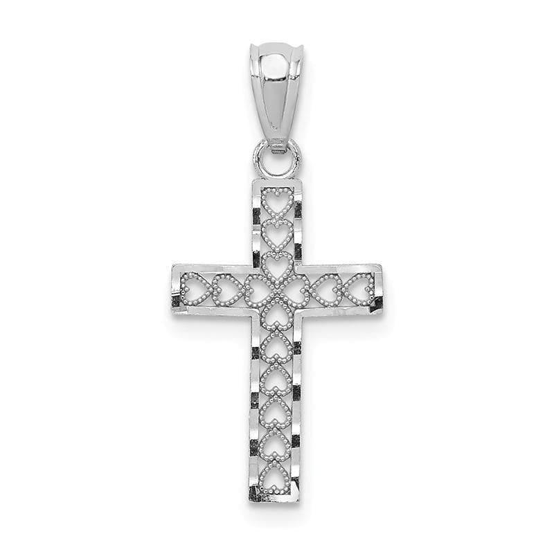 14k White Gold Cross Pendant - Seattle Gold Grillz