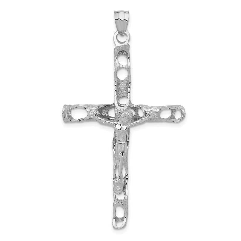 14K White Gold Crucifix Pendant - Seattle Gold Grillz