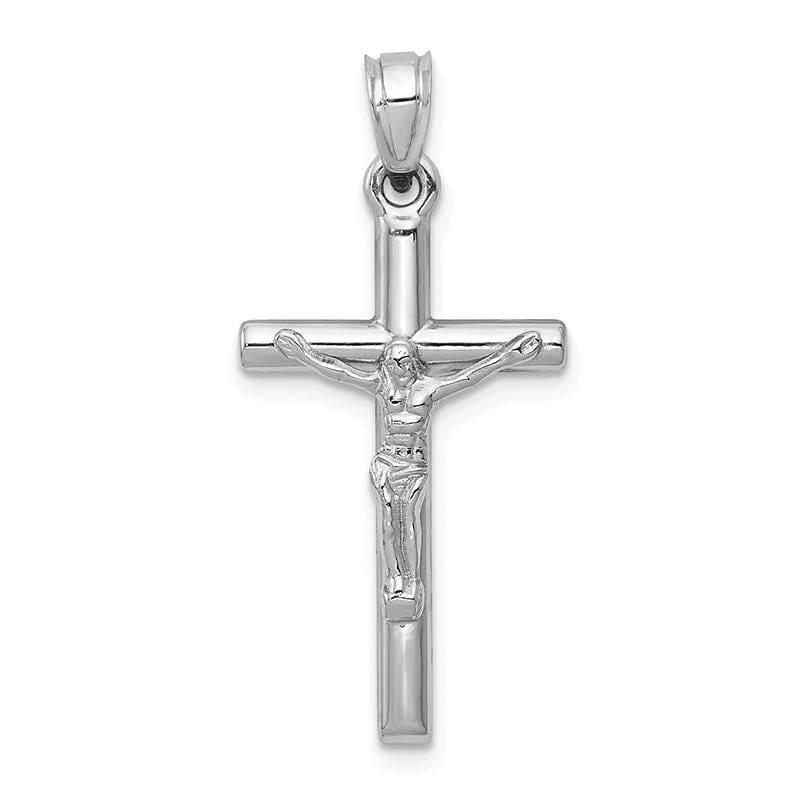 14k White Gold Crucifix Pendant. Weight: 0.72, Length: 33, Width: 15 - Seattle Gold Grillz