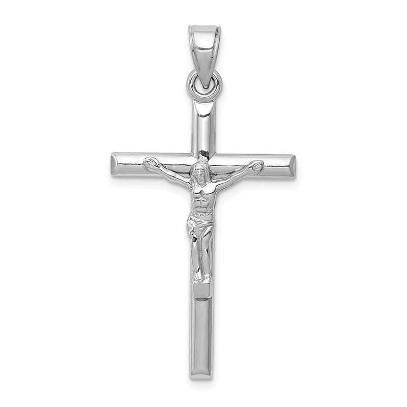 14k White Gold Crucifix Pendant. Weight: 1.04, Length: 39, Width: 20 - Seattle Gold Grillz