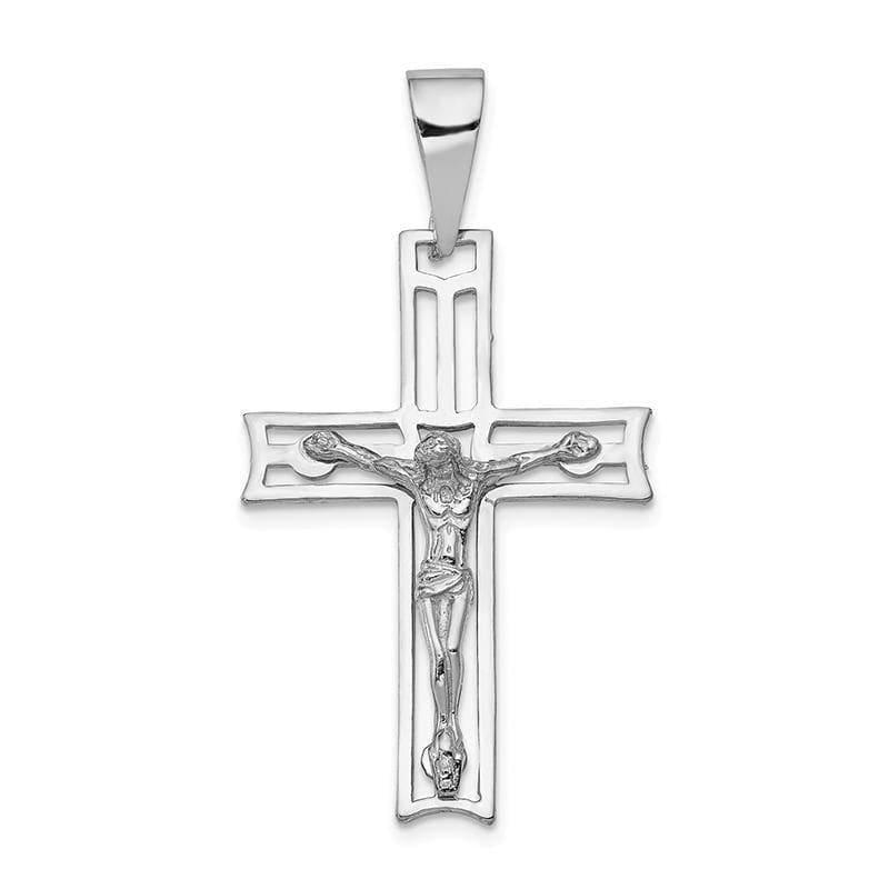 14k White Gold Crucifix Pendant. Weight: 2.41, Length: 49, Width: 24 - Seattle Gold Grillz