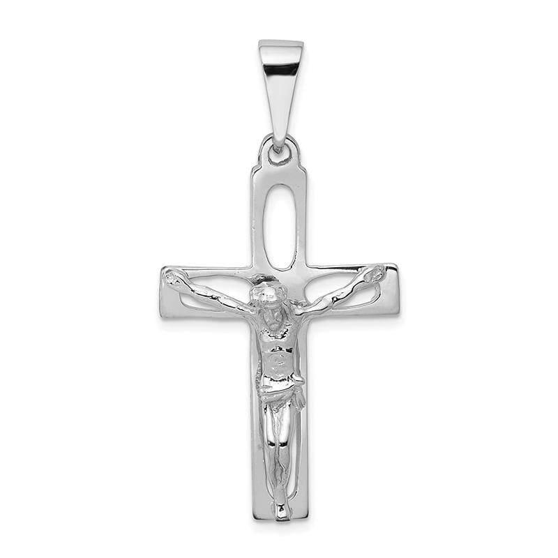 14k White Gold Crucifix Pendant. Weight: 3.02, Length: 48, Width: 25 - Seattle Gold Grillz