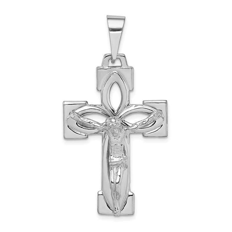 14k White Gold Crucifix Pendant. Weight: 5.06, Length: 48, Width: 25 - Seattle Gold Grillz