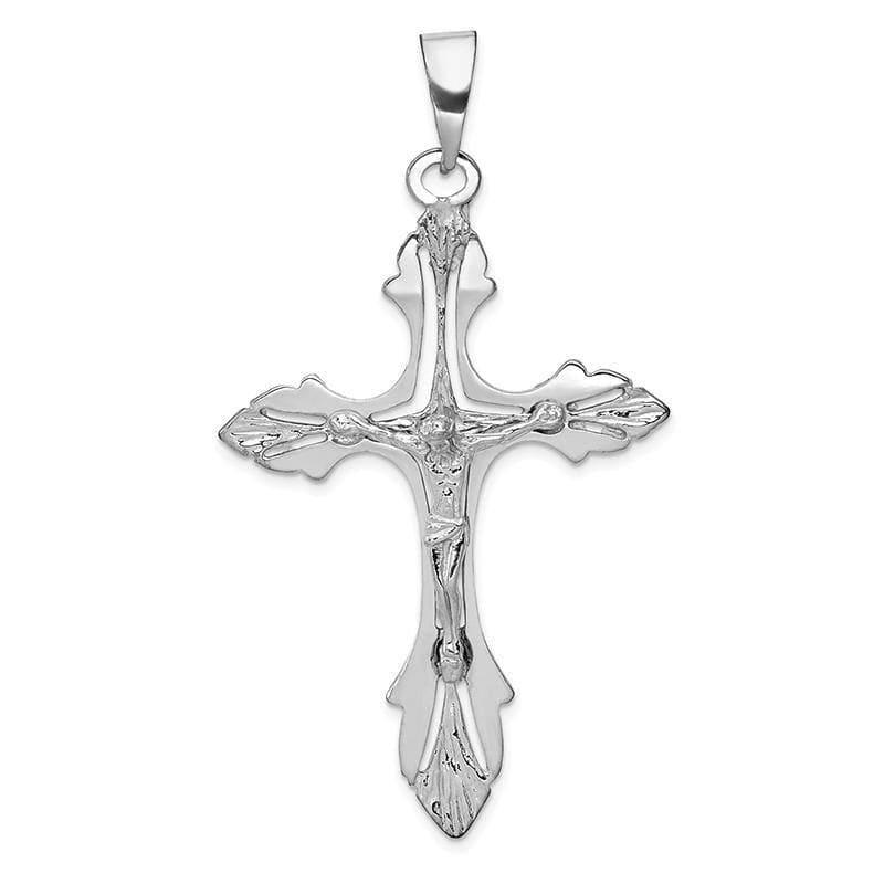 14k White Gold Crucifix Pendant. Weight: 5.5, Length: 67, Width: 31 - Seattle Gold Grillz