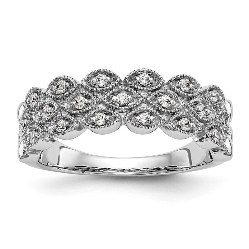 14K White Gold Diamond Band - Seattle Gold Grillz