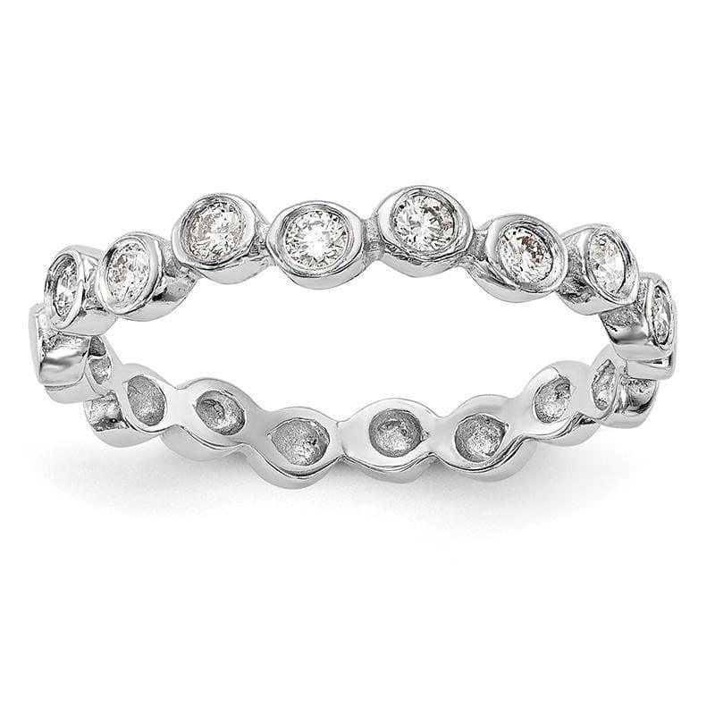 14K White Gold Diamond Band - Seattle Gold Grillz