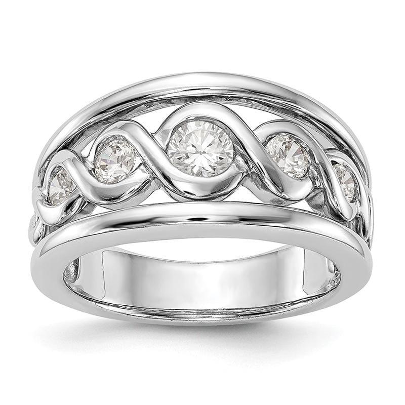 14K White Gold Diamond Band - Seattle Gold Grillz