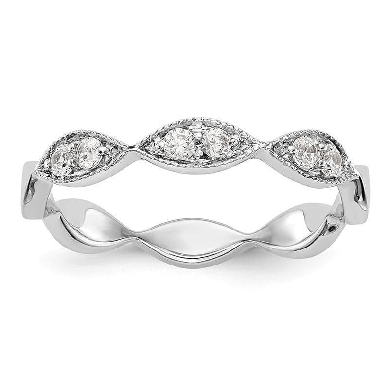 14K White Gold Diamond Band - Seattle Gold Grillz