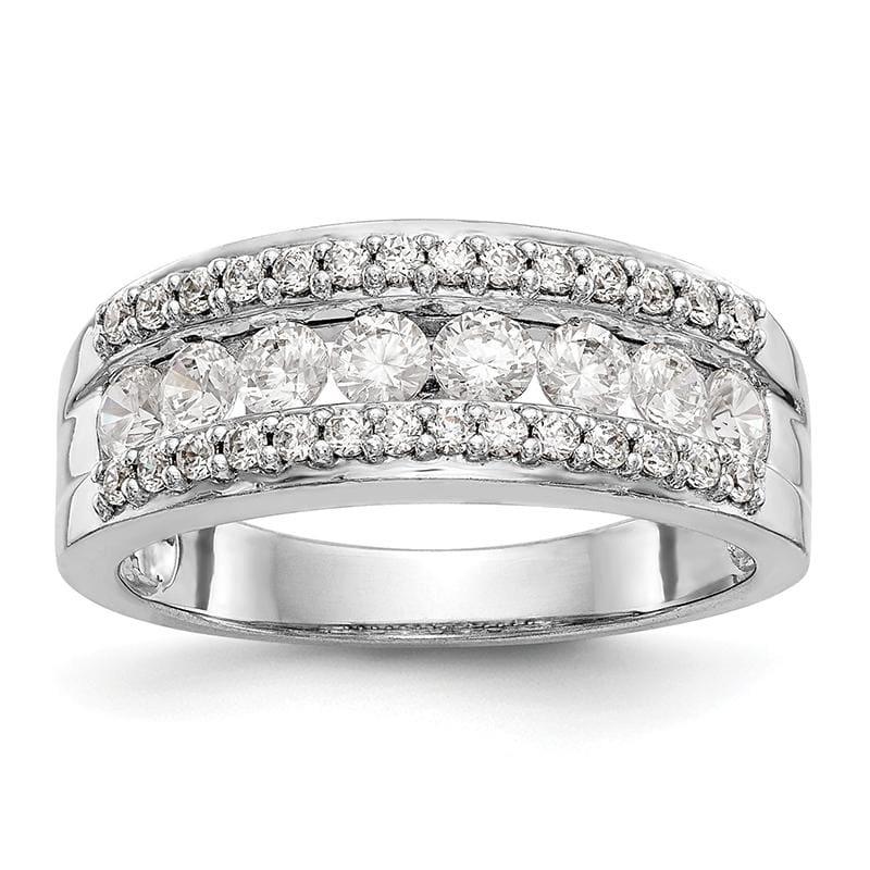 14K White Gold Diamond Band - Seattle Gold Grillz