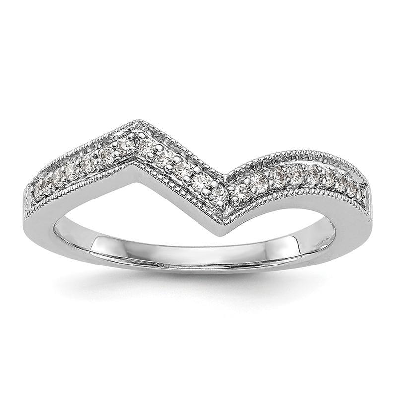 14k White Gold Diamond Contour Wedding Band - Seattle Gold Grillz