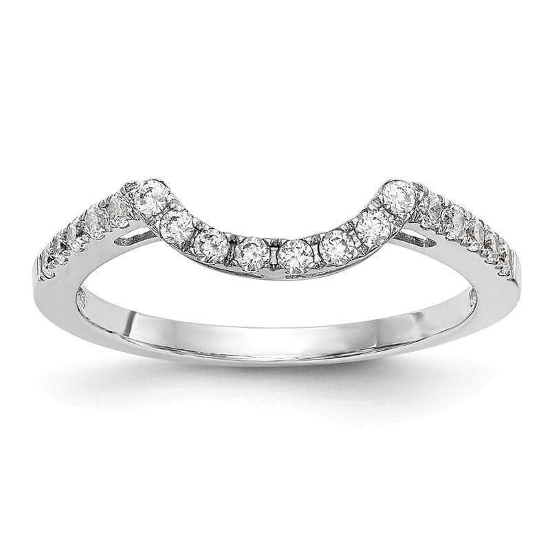 14k White Gold Diamond Contour Wedding Band - Seattle Gold Grillz