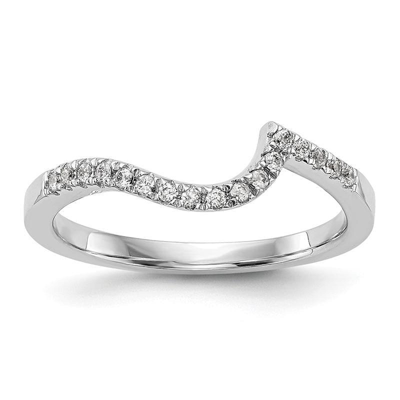 14k White Gold Diamond Contoured Wedding Band - Seattle Gold Grillz