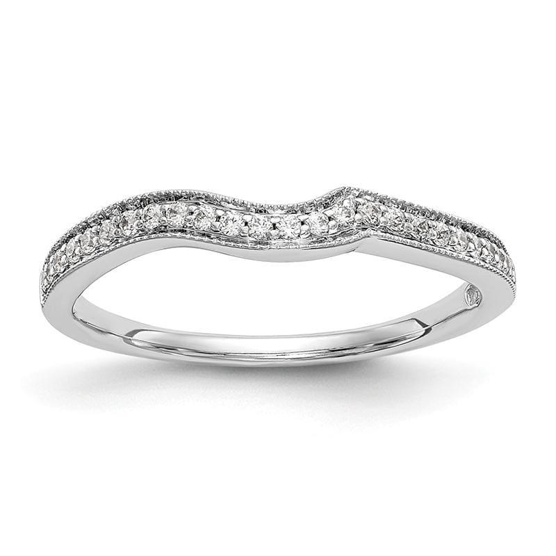 14k White Gold Diamond Contoured Wedding Band - Seattle Gold Grillz