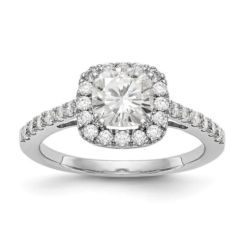 14K White Gold Diamond Cushion Semi-Mount Cushion Halo Engagement Ring - Seattle Gold Grillz