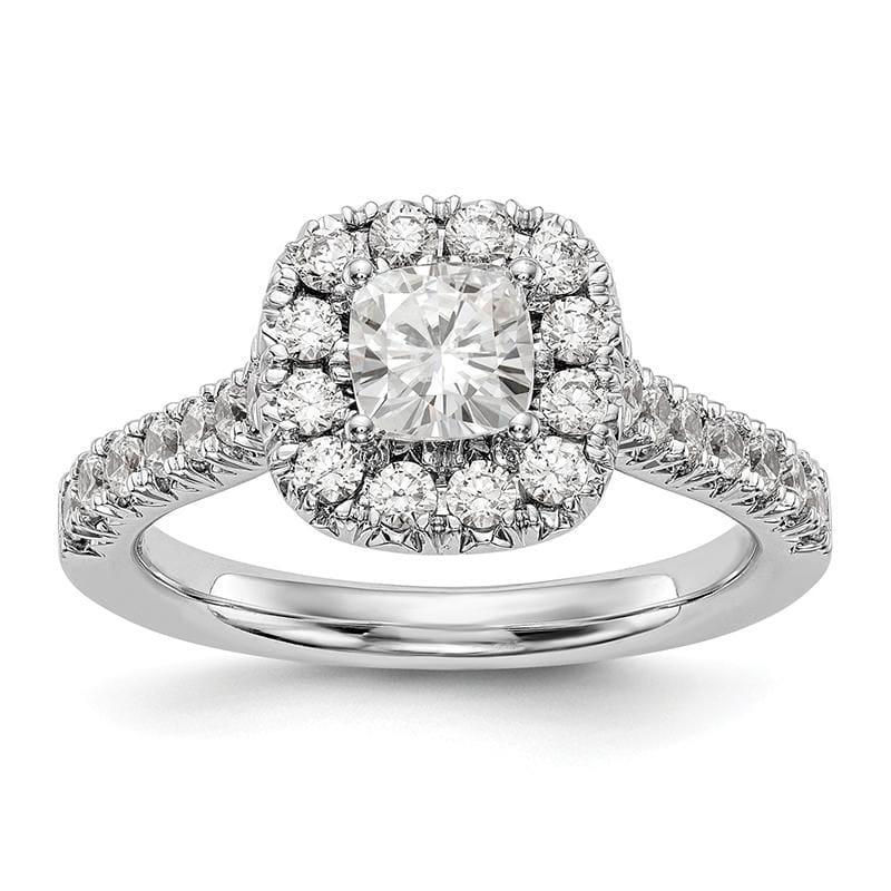 14K White Gold Diamond Cushion Semi-Mount Cushion Halo Engagement Ring - Seattle Gold Grillz