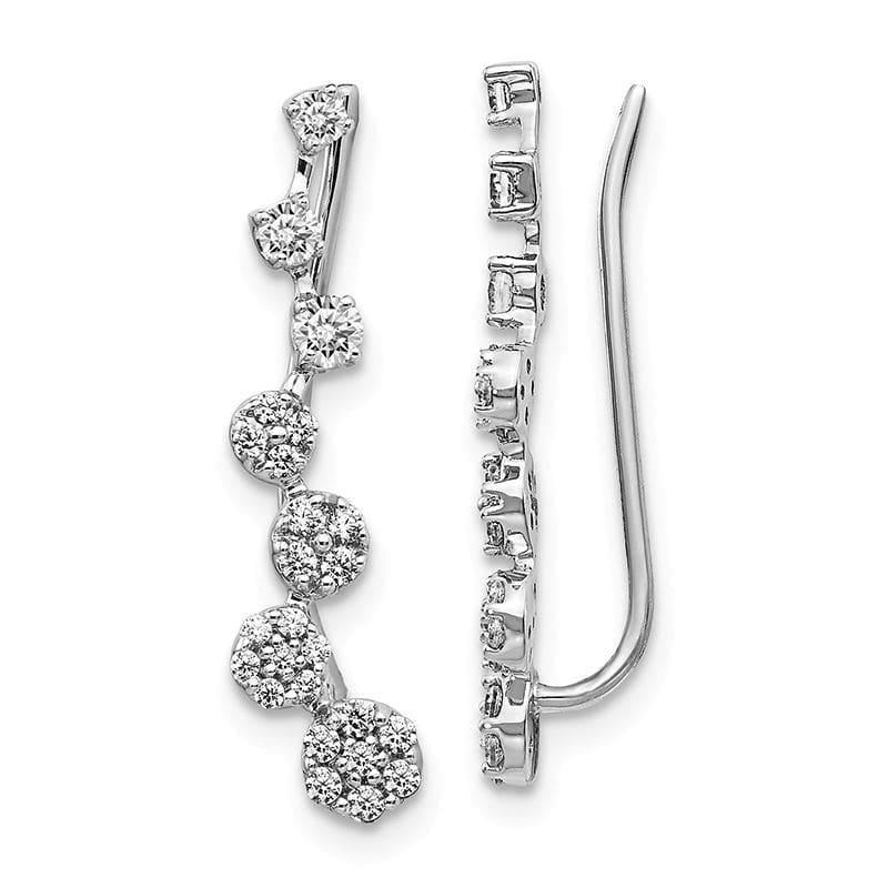 14k White Gold Diamond Earrings - Seattle Gold Grillz