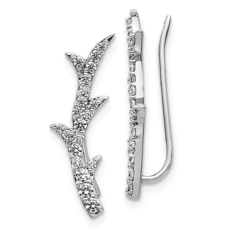 14k White Gold Diamond Earrings - Seattle Gold Grillz