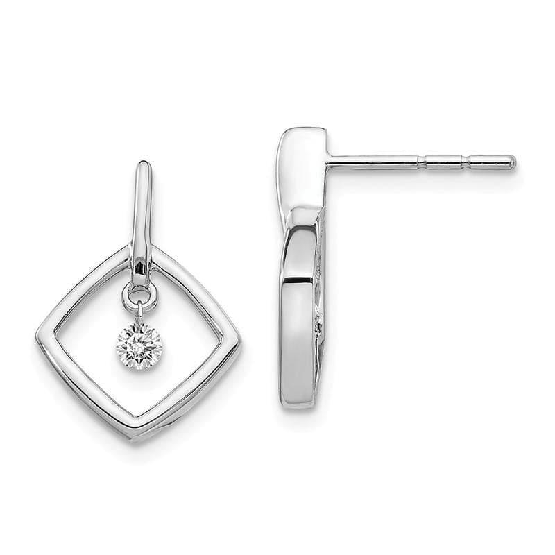 14k White Gold Diamond Earrings - Seattle Gold Grillz