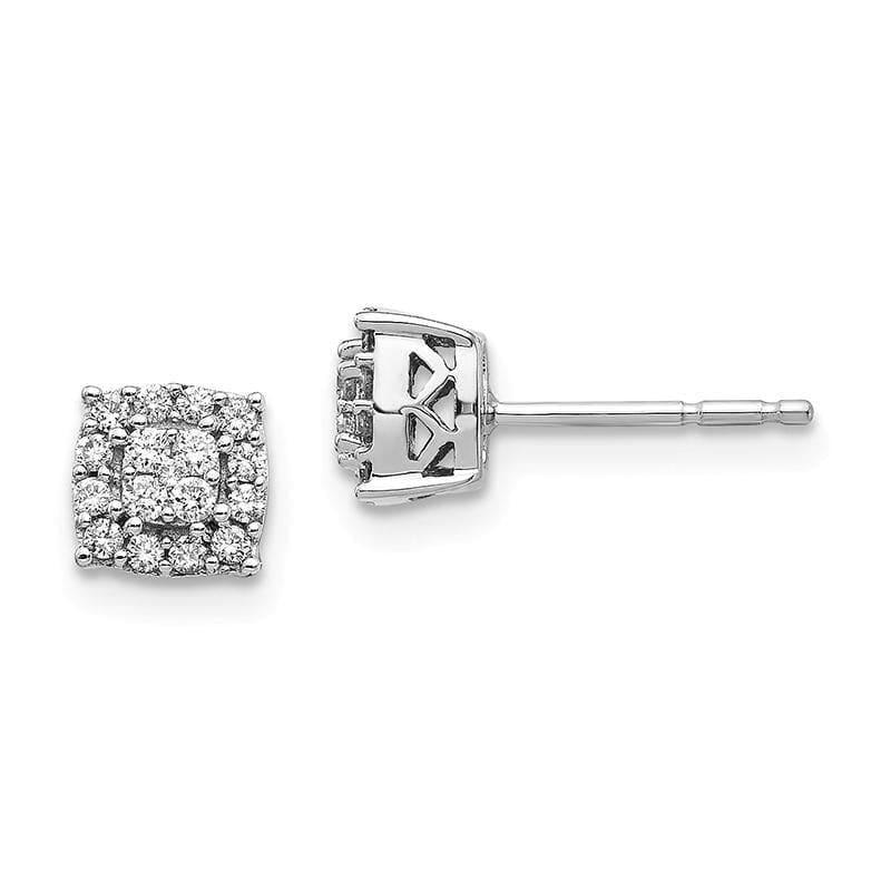 14k White Gold Diamond Earrings - Seattle Gold Grillz